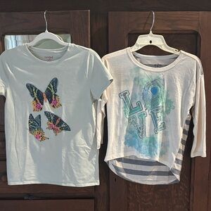 *2 for $3* Girls Size 16 Set of Tees with Butterfly and Love Designs